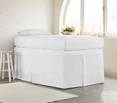 Tailored Dorm Sized Bed Skirt - White