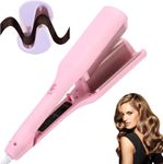 French Wave Curling Iron, Romantic French Egg Roll Curling Iron, Romantic French Egg Curling Iron, French Egg Roll Curling Iron, V-Shape Ceramic Big Waves Hair Crimper (Pink)