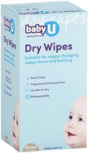 BABY U Dry Wipes | Soft & Thick | Fragrance & Chemical Free | Use Wet or Dry | Biodegradable | 100 Wipes