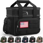 HOTOR Lunch Box for Men & Women - Insulated Lunch Bag with Multiple Pockets, Tactical Cooler Bag for Work, Hiking, Camping, Fishing, Travel, Black, 9.5" x 6.3" x 11.0"