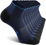 CS CELERSPORT 5 Pairs Ankle Compression Socks for Men and Women Running Athletic Socks, Navy (5 Pairs), Large/X-Large