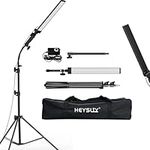 Heysliy Photography Studio LED Lighting Kit with Light Stand Bag Soft Tube, 180°Adjustable Angle 2M Adjustable Light Stand for Beauty, Eyebrow, Makeup, Portrait, Product Photography Fill Light