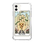 Tarot Card Pizza Case Compatible with iPhone 11, Hippie Tarot Card Dogs Flowers Snake Case for iPhone 11 for Teens Men and Women, Cool TPU Bumper Phone Case Cover