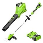 Greenworks 40V (120 MPH / 450 CFM) Axial Blower, 4.0Ah USB Battery (USB Hub) and Charger Included Combo Kit