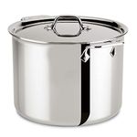 All-Clad 4512 Stainless Steel Tri-Ply Bonded Dishwasher Safe Stockpot with Lid/Cookware, 12-Quart, Silver