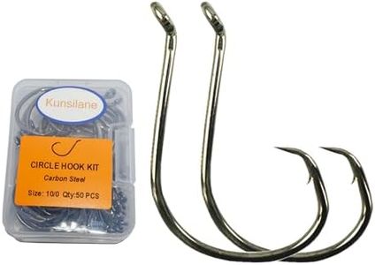 Circle Hooks Fishing Hooks Saltwater Offset Sport Octopus Catfish Hooks 10/0,50 Pack Big Large Equipment Fish Hooks