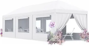 Quictent 10x30 Heavy Duty Party Tent with 6 Removable Mesh Windows & Ventilation - Waterproof Outdoor Canopy Tent for Weddings, Backyard Events, Shelter, UV Protection (White)