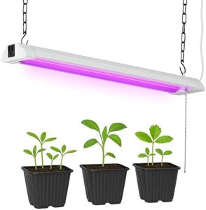 ENATECLITE 2FT LED Grow Light Hanging, Full Spectrum 2100LM & Red Blue Light, Pull Chain Switch & Linkable for Indoor Plants, Hydroponics, Seedlings, Flowers