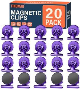 FINDMAG 20 Pack Magnetic Clips Heavy Duty, Clips Magnets Scratch Free, Strong Fridge Magnets for Whiteboard Magnets Clips for Photo Displays, Office, School, Kitchen, 30mm Wide