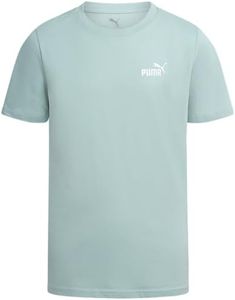 PUMA Boys Shirt - Cotton Crewneck Short Sleeve Active T Shirt for Boys with Logo (Sizes: 8-20), Size 18-20, Mint Green