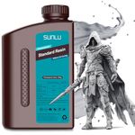SUNLU 3D Printer Resin 1KG, 405nm UV Curing Standard Photopolymer Rapid Resin for LCD/DLP/SLA 3D Printing, High Precision, Low Shrinkage, Grey 1000g