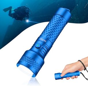 ORCATORCH ORCA7 Tauchlampe, 3000 Lumen Unterwasser Taschenlampe, 6° Punktstrahl Tauchlicht mit SOS-Modus, IP68 Wasserdicht bis 150m für Nachttauchen, Höhlenforschung & Technisches Tauchen (Blau)