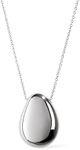 Ana Luisa Silver Pebble Pendant Necklace - Silver Teardrop Pendant Necklace - Hypoallergenic, Water-Resistant, Tarnish-Free - Silver Rhodium Plated Necklace - Lobster Clasp Pendant Necklace (Silver - Small)