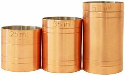 Chabrias Stainless Steel Copper Thimble Measure Bar Pub Club Spirit Measure CE Marked Government Stamped (Copper, 25ml/35ml/50ml Set)