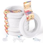 Caydo Christmas Coil Pipe Cleaners White Pipe Cleaners Craft in 32.8FT Chenille Stems for Kids Creative DIY Projects Holiday Halloween Christmas Decoration (6 Rolls Total 196 feet)