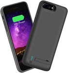 Sitong Battery Case for iPhone 8 Plus/7 Plus/6S Plus/6 Plus, 6000mAh Rechargeable Extended Battery Charging Charger Case, Add 1.5x Extra Juice, Support Wire Headphones (5.5 inch) Black