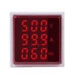 Microtail Direct AC Voltage+Current+Frequency Meter LED Display Voltmeter-Ammeter-Hertz Range 600V, 0-100A,0-50Hz (Red)