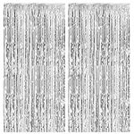 2 Pack Foil Curtain Backdrop Silver