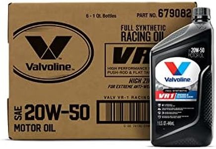 Valvoline VR1 Racing Synthetic SAE 20W-50 Motor Oil 1 QT, Case of 6