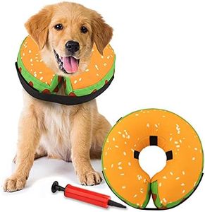 NACOCO Pet Recovery Collar, Inflatable Collar for Dogs & Cats, Protective Inflatable Recovery Cone Collar for After Surgery, Soft Cute E-Collar for Dogs, Adjustable Waterproof Pet Recovery Cone