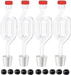 4PACK Twin Bubble Airlock Set, Fermentation Airlock,Brewing Airlocks Brew Kits Airlocks for Fermenting with 4 Stoppers + 10 Grommets