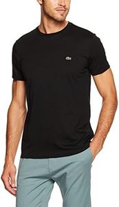 Lacoste Men's Basic Crew Neck Pima Tee, Black, Medium