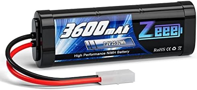 Zeee 7.2V NiMH Battery 3600mAh RC Battery High Power with Tamiya Connector for RC Car RC Truck Associated HPI Losi Kyosho Racing Hobby