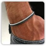 DAYANEY Chain Bracelet for Men, Bla