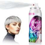 White Hair Colour Spray, Temporary Coloured Hairspray, Washable One Time Hair Dye Spray for Party Fancy Dress Cosplay Halloween, Fast Dyeing, Suitable for Many Hair Types of Kids Adults- 100ml