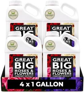 Great Big Roses & Flowers Liquid Fertilizer Booster - Improves Soil Structure & Nutrient Uptake, Organic Compost Extract Flower Bloom Booster, Ideal Gift's for Mom - 4 Gallon (Makes 128 Gallons)
