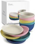 HOMGEN 10Pack Unbreakable Camping Plates and Bowls Set Plastic Plates and Bowls Set Microwave & Dishwasher Safe Picnic Kitchen Dinnerware Set Lightweight Camping Cutlery Set for Home Outdoors etc