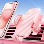 VICSEED Pink Phone Holder for Your Car [ Sturdy & Secure ] Air Vent Phone Mount for Car Hands Free Easy Clamp Cradle in Vehicle for iPhone Samsung Android Smartphone, Pink Car Accessories