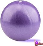 Mini Pilates Balls 9 Inches Small Exercise Ball Anti-Burst Non-Slip Stability w Inflatable Straw Ideal for Yoga Exercise Pilates Physical Therapy Stretching Core Fitness Purple