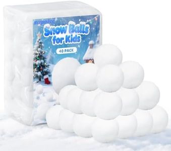 Supoice 40 Pack Snowballs Indoor 2 Inch Large Snow Fight Balls Christmas & Winter Holiday Realistic Fake Snow Toys for Indoor, Outdoor Snow Fight, Toss Game