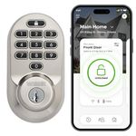 Weiser Halo Satin Nickel WiFi Smart Lock, Keyless Entry Door Lock, Touchpad Keypad Door Lock, Amazon Alexa & Google Assistant/Google Home Compatible, Deadbolt Lock, Smart Locks for Entry Door
