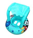 KidsZeeNie® Inflatable Kiddie Float| Water Baby Floater for Kids| Safe Anti-flip Diaper Style Swim Tube Rider| Swim Pool Tube for Toddlers|Multicolor Cute Swimming Pool Safety Seat (Blue Canopy)