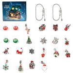 24pcs Advent Calendar Charm Bracelets,DIY Advent Calendar Charm Bracelets Set 24 Days Countdown Calendar Bracelets,Jewellery Blind Box Xmas Decorations Making Kit for Girls Teens (B)