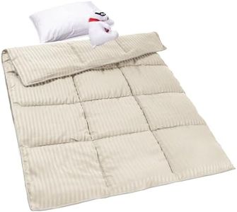 ZPECC Toddler Comforter Blanket - 39" x 47" Crib Comforter Quilt Boys for Girls, Soft Child Quilt for Crib Bed, Stroller, Cot, Daycare, Travel, Kids, Machine Washable, Cream Stripe