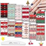 WOKOTO 12 Sheets Christmas Nail Polish Strips Full Nail Wraps for Women Nail Strips Stickers Nail Polish Stickers Nail Art Stickers Self Adhesive Christmas Nail Stickers Stick On Nail Polish Wraps