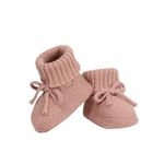 Hadetoto Baby Booties Newborn First Walkers Cozy Shoes Warm Knit Soft Booties for Toddler Infant Boy Girl, Pink, 0-3 Months Infant