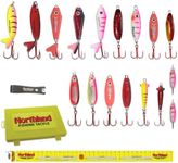 Northland Fishing Tackle Red Lake Minnesota Ice Fishing Spoon Kit - 17 Spoons per Kit - Assorted Colors and Sizes with Tackle Box