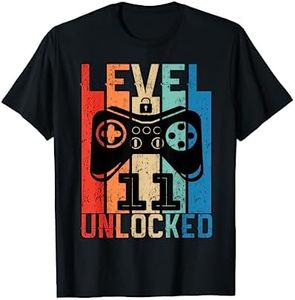 11 Anni Compleanno videogiochi level 11 unlocked 2010 Maglietta