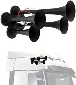 ALAVENTE 4 Trumpet Air Horn Powerful Loud Universal 12V / 24V 150DB 4-trumpet Air Train Horn for Car Truck Lorry Boat SUV Motorcycle