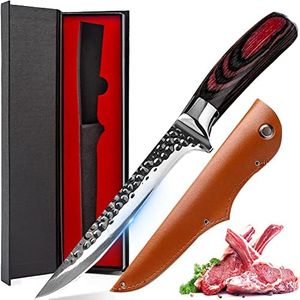 Fillet Knife and Bait Knife,145mm Blade Flex Fillet Knife with Non-Slip Grip Handle, Full Tang Sharp German Steel Non-Stick Blade,Fishing Knife for Meat Cutting, Carving, Trimming(Sheath Included)