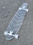 GHOST BOARDS Clear Longboard Skateboard - A Stylish Adult Skateboard with LED Wheels & No Grip Tape - Ride in Style & Turn Heads with Clear Skateboards Built for Fun, Speed & Smooth Carving