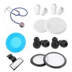 14Pcs Stethoscope Accessories Stethoscope Replacement Diaphragm Silicone Ear Pieces Parts for Littmann Stethoscope Name Tag, Stethoscope Ear Tips Replacement Earbuds Membrane Chestpiece Cover Eartips