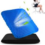 Gel Seat Cushion,Thick Big Gel Seat Cushion,The Latest Modified Double Gel Seat Cushion, Cooling Seat Cushion,Portable Gel Seat Cushion Suitable for Home Office Chair Car Wheelchair(Blue)