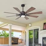 Parrot Uncle Ceiling Fans with Lights and Remote 60 Inch Farmhouse Ceiling Fan with Light LED and Reversible DC Motor, 6 Speeds, Bronze