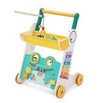 Wooden Baby Walker Baby Push Walker Sit-to-Stand Learning Walkers for Baby Toddlers Baby Walker Activity Center Toys Fishing Game for 1+ Year Girls Boys Multi-Activity Learning Walker