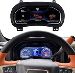 Digital Cluster for GMC 2014-2019, 12.3" Gauge Speedometer Gear with Dashboard Cover for Chevrolet, Built-in Carplay, 1920x720 LCD Screen, 3 UI Styles, Support Steering Wheel Control for Car